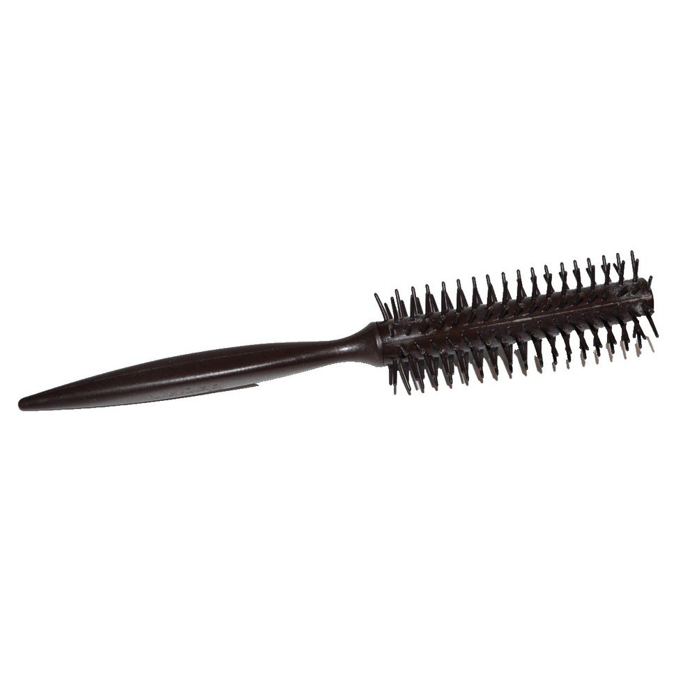 Vtg Denman Styling Brush Round Plastic Bristles Wood Tone for Thin Fine Hair